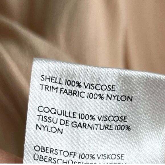 Mauve NEW peach colored V neck top w multicolored sequin accent & banded waist-M - Picture 9 of 9